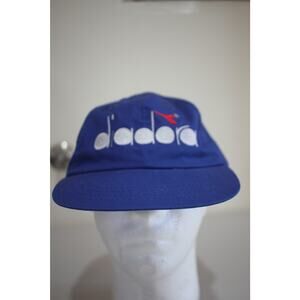 Vintage Diadora Hat Blue Logo Cap Yupoong Soccer Streetwear Dad Hat